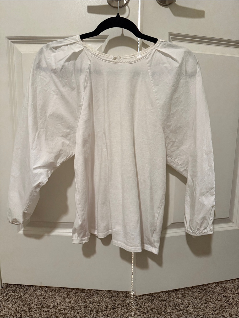 a new day White Puff Sleeve Round Neck Blouse